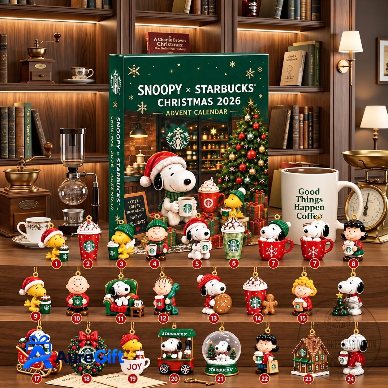 Snoopy and Starbucks Christmas 2026 Advent Calendar with 24 Ornaments 5 Snoopy and Starbucks Christmas 2026 Advent Calendar with 24 Ornaments