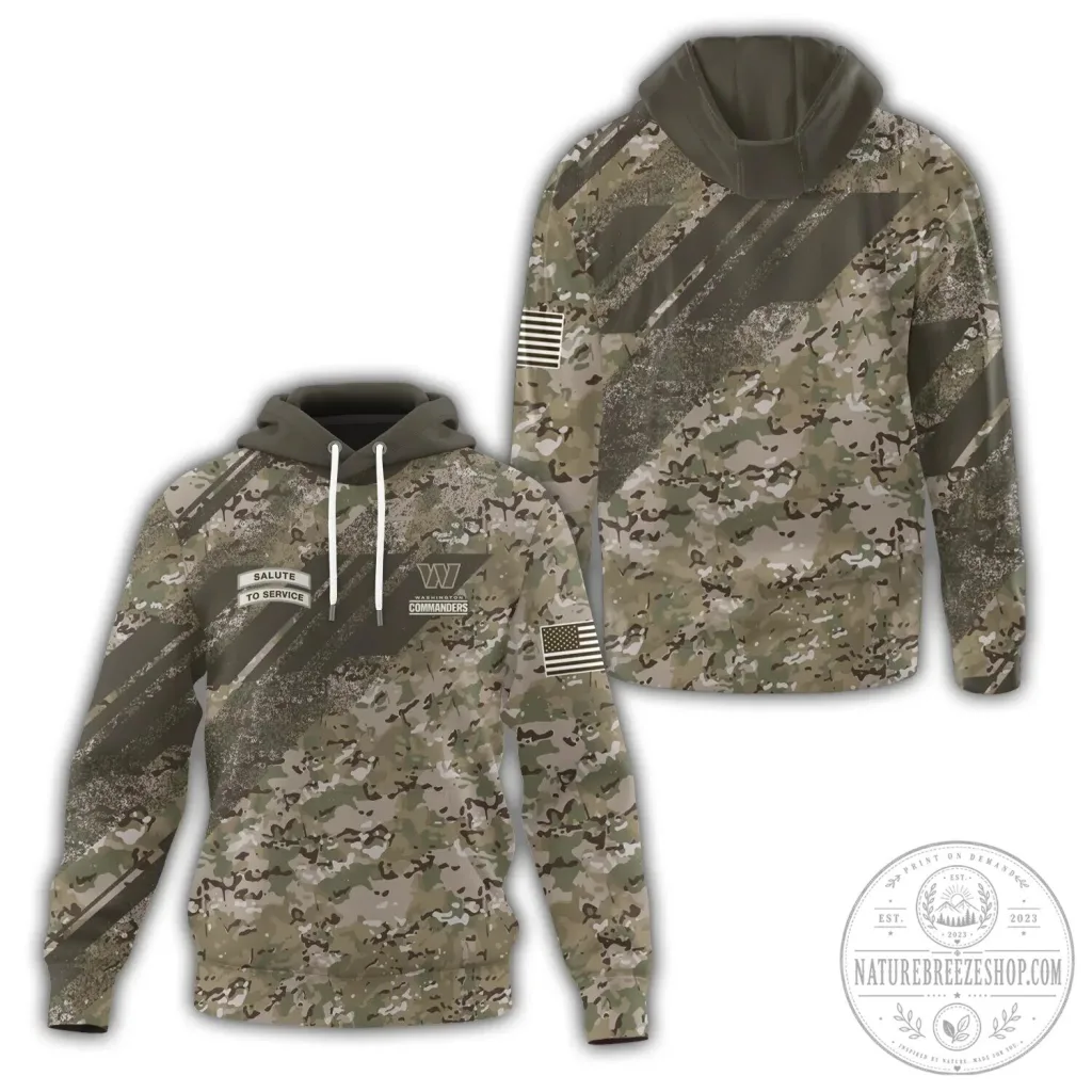 Camouflage Hoodie for Washington Commanders' Salute To Service Camouflage Hoodie for Washington Commanders' Salute To Service