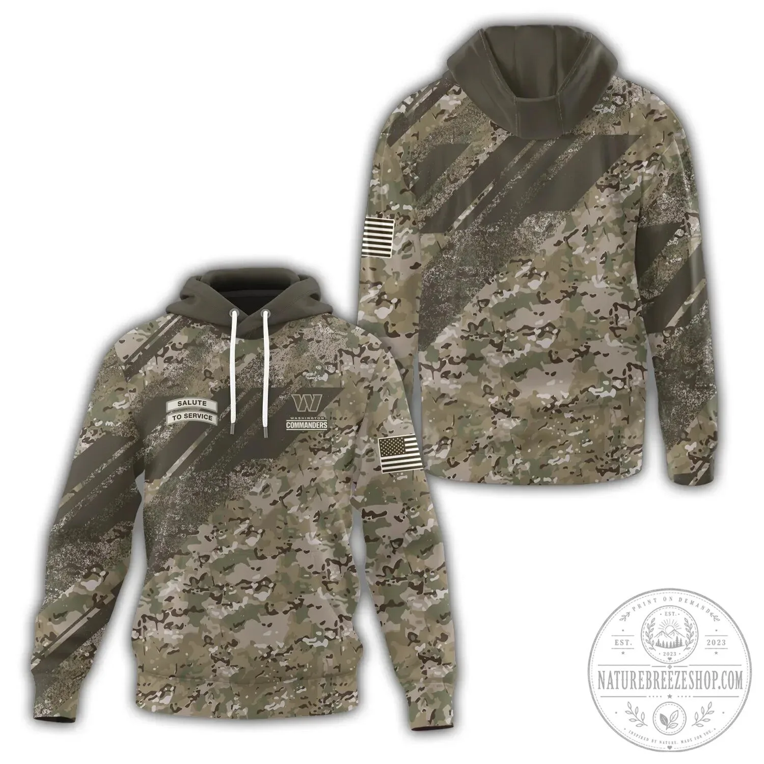 Camouflage Hoodie for Washington Commanders' Salute To Service