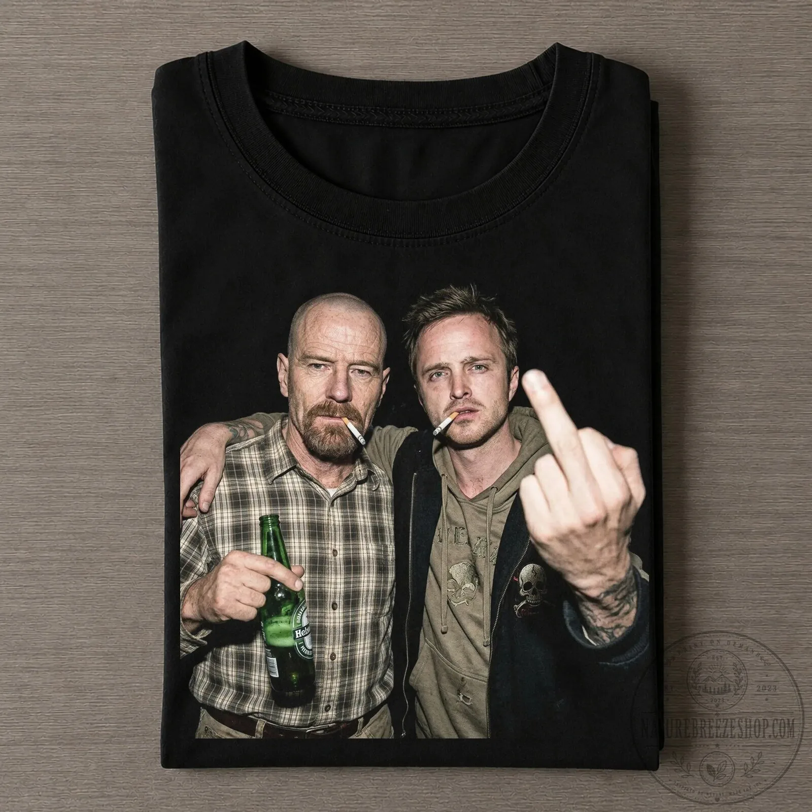 Walter White & Jesse Pinkman Middle Finger T-Shirt from Breaking Bad 5 Walter White & Jesse Pinkman Middle Finger T-Shirt from Breaking Bad