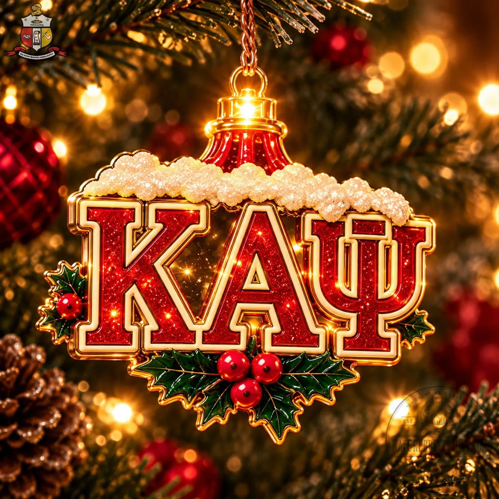 Christmas Holiday String Lights Ornament for Kappa Alpha Psi Fraternity 10 Christmas Holiday String Lights Ornament for Kappa Alpha Psi Fraternity