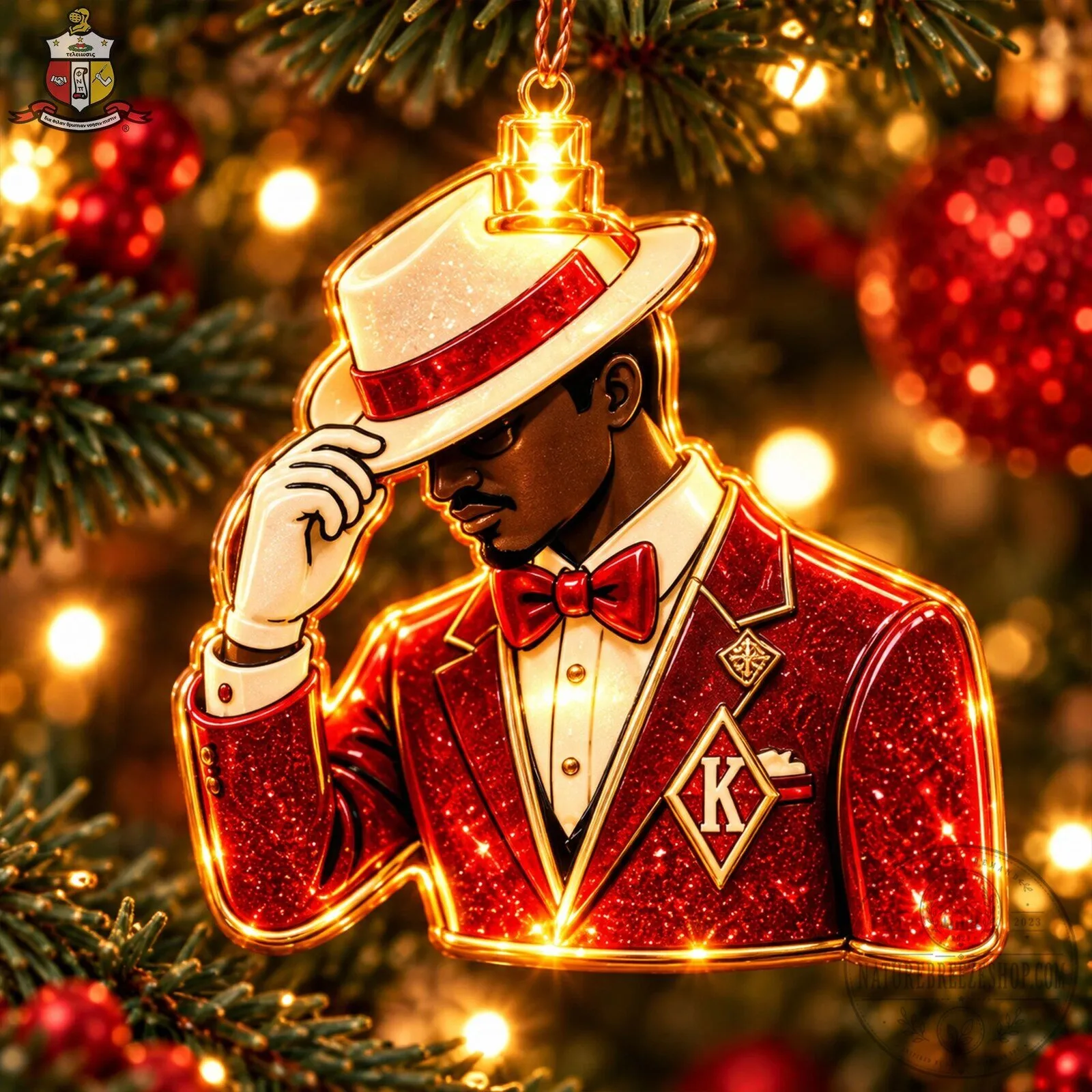 Christmas Holiday String Lights Ornament for Kappa Alpha Psi Fraternity 12 Christmas Holiday String Lights Ornament for Kappa Alpha Psi Fraternity