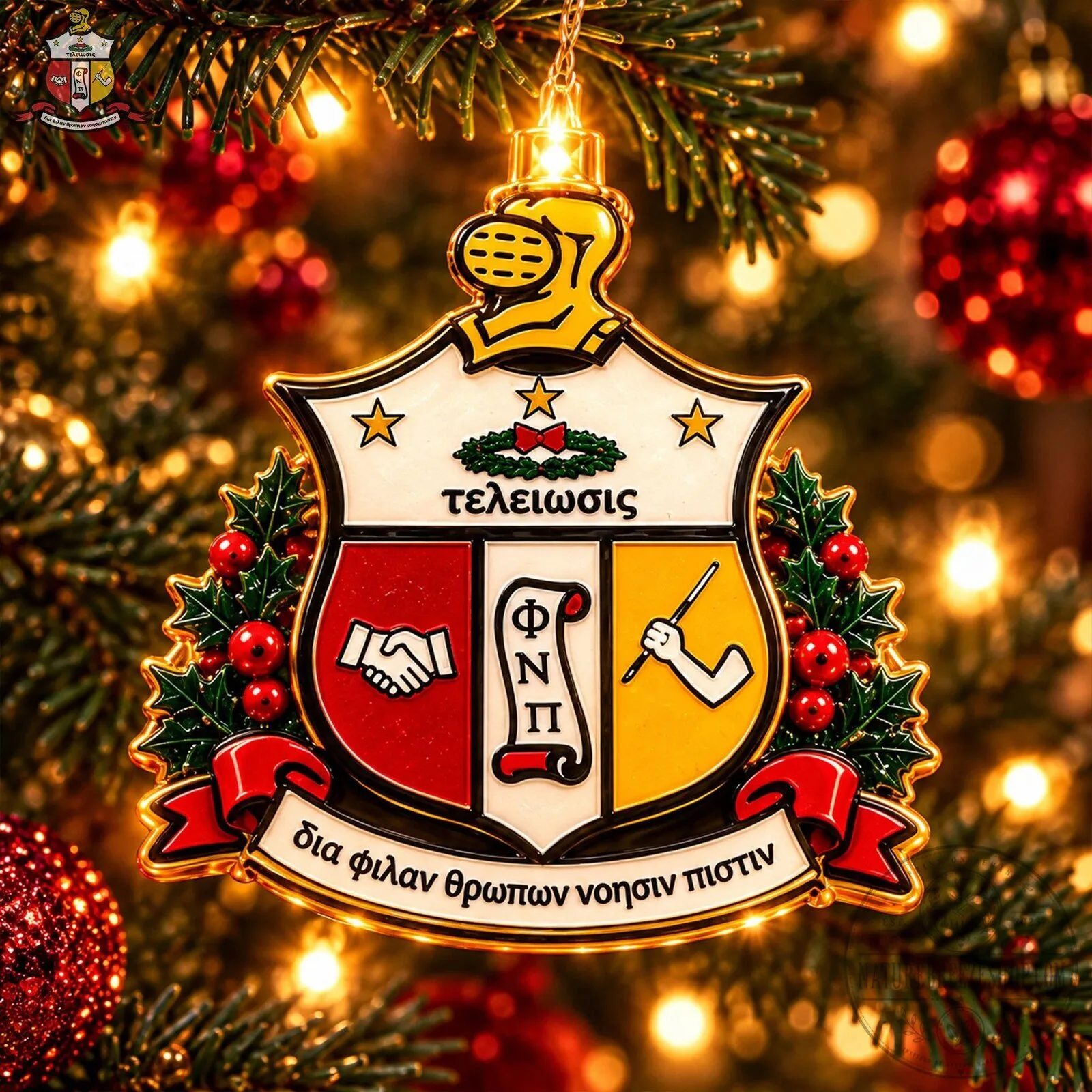 Christmas Holiday String Lights Ornament for Kappa Alpha Psi Fraternity 13 Christmas Holiday String Lights Ornament for Kappa Alpha Psi Fraternity