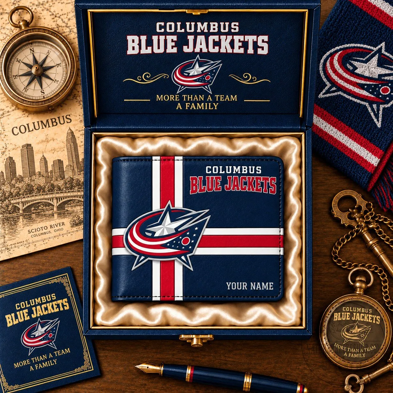 Columbus Blue Jackets NHL Hockey Team Fan Wallet with Custom Name 3 Columbus Blue Jackets NHL Hockey Team Fan Wallet with Custom Name