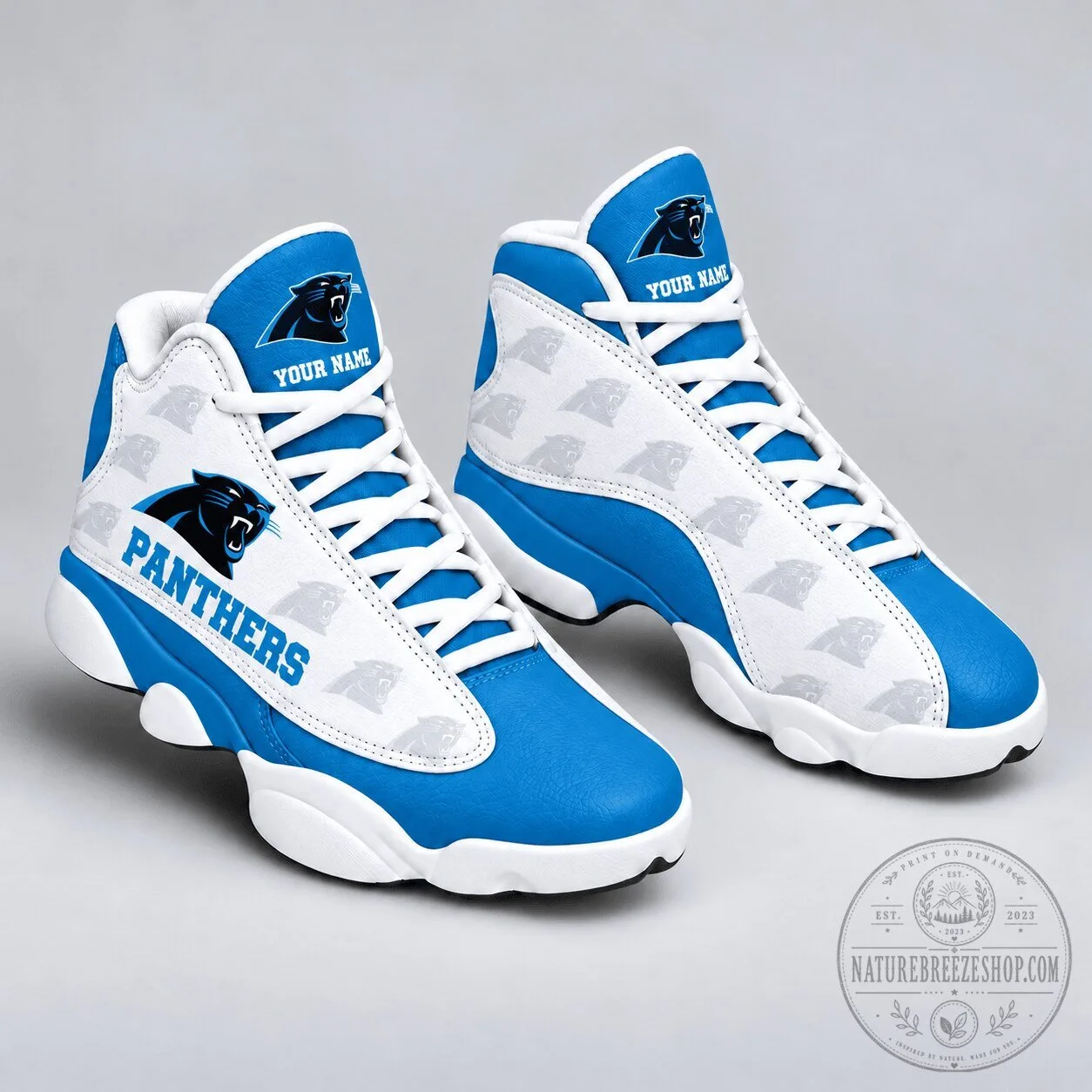 Carolina Panthers Personalized NFL Football Team High Top Sneakers Shoes 4 Carolina Panthers Personalized NFL Football Team High Top Sneakers Shoes