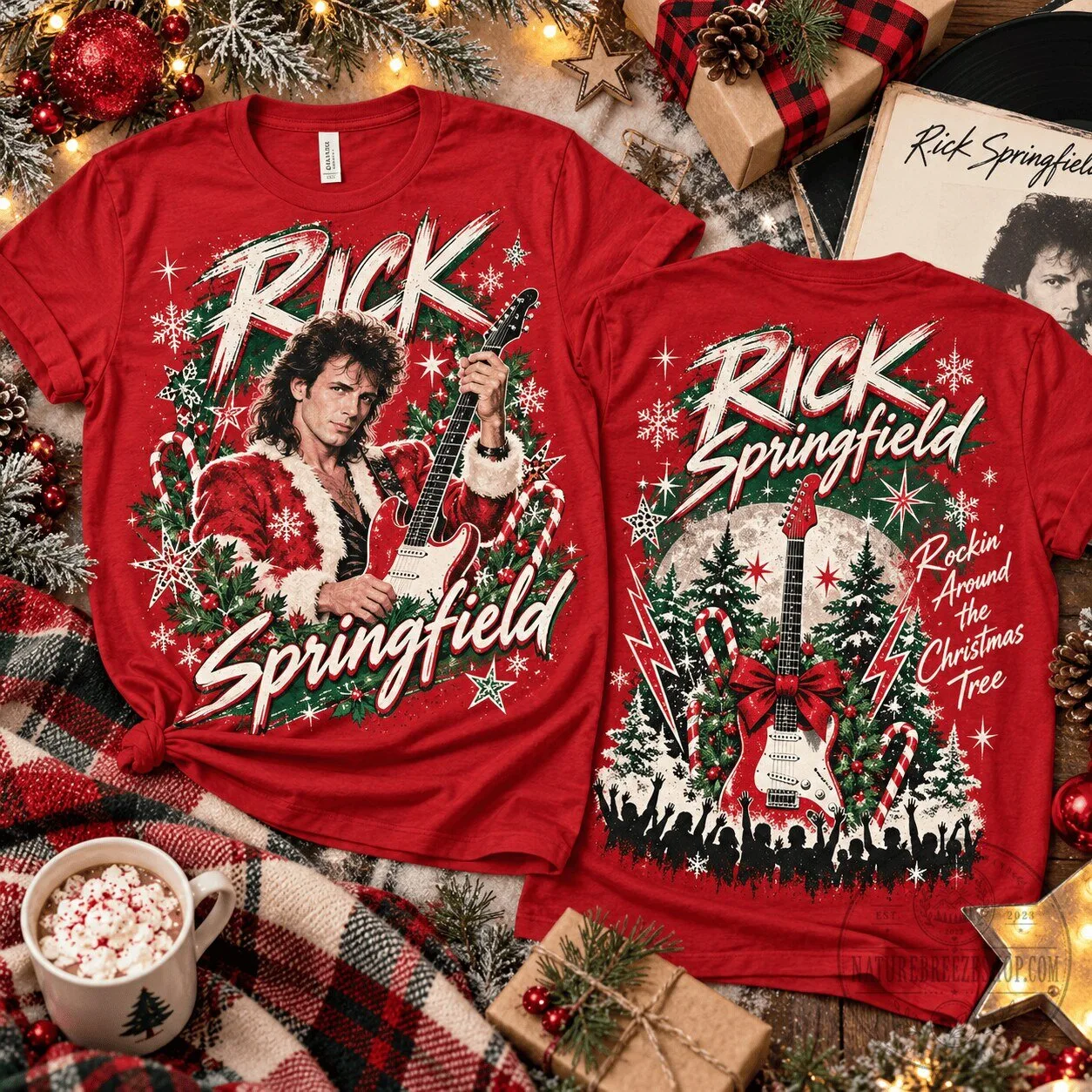 Rick Springfield Rockin' Around The Christmas Tree Christmas T-Shirt