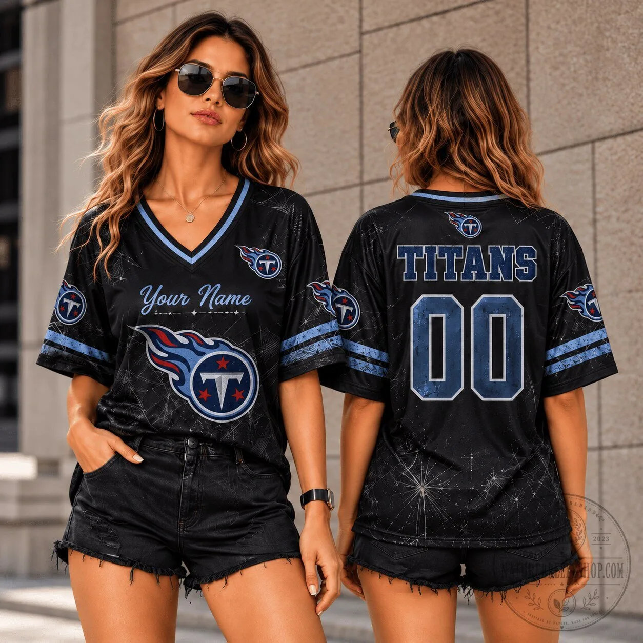 Tennessee Titans Personalized Name and Number Black Football Jersey