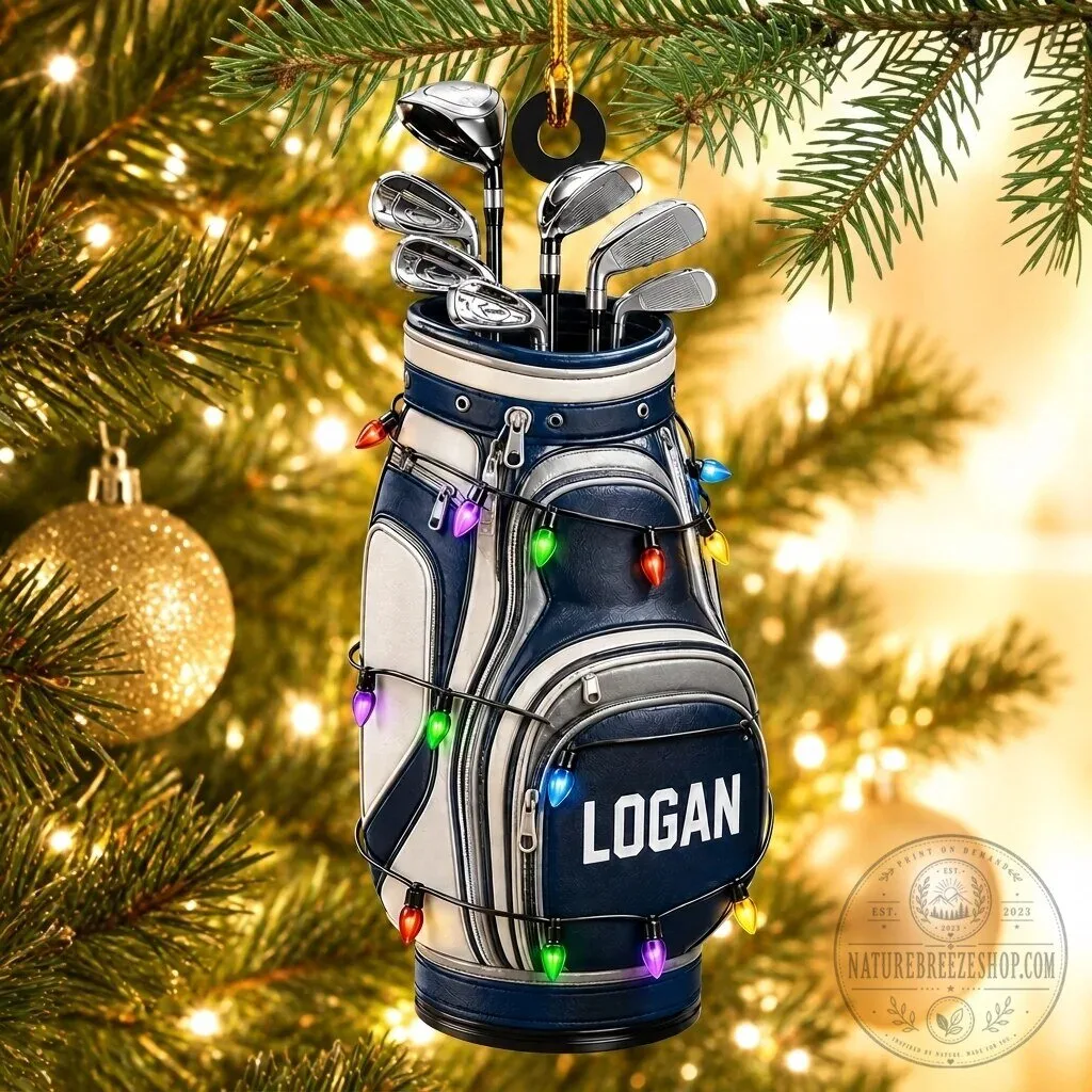 Custom Golf Bag Ornament for Christmas Tree Decoration