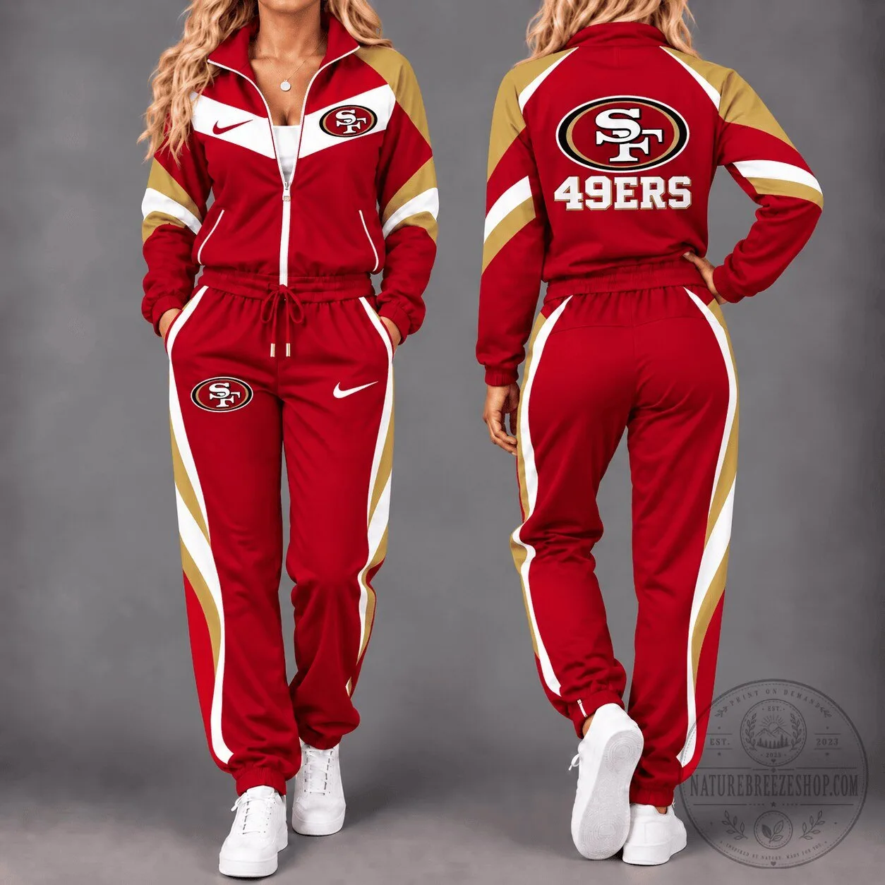 San Francisco 49ers NFL Team Pride Red and Gold Full-Zip Tracksuit 5 San Francisco 49ers NFL Team Pride Red and Gold Full-Zip Tracksuit