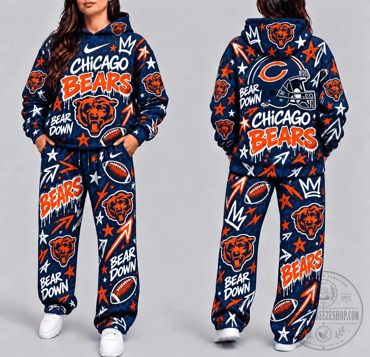 Chicago Bears National Football League Graffiti Hoodie 3 Chicago Bears National Football League Graffiti Hoodie