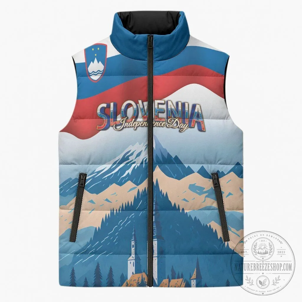 Slovenia Independence Day Lake Bled Julian Alps Landscape Sleeveless Puffer Jacket 7 Slovenia Independence Day Lake Bled Julian Alps Landscape Sleeveless Puffer Jacket