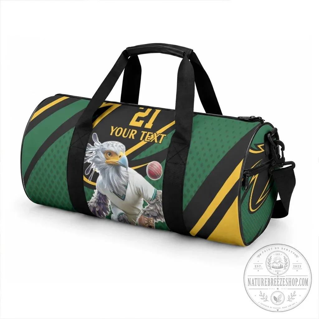 South Africa Cricket Secretary Bird Mascot Personalized Duffle Bag 7 South Africa Cricket Secretary Bird Mascot Personalized Duffle Bag