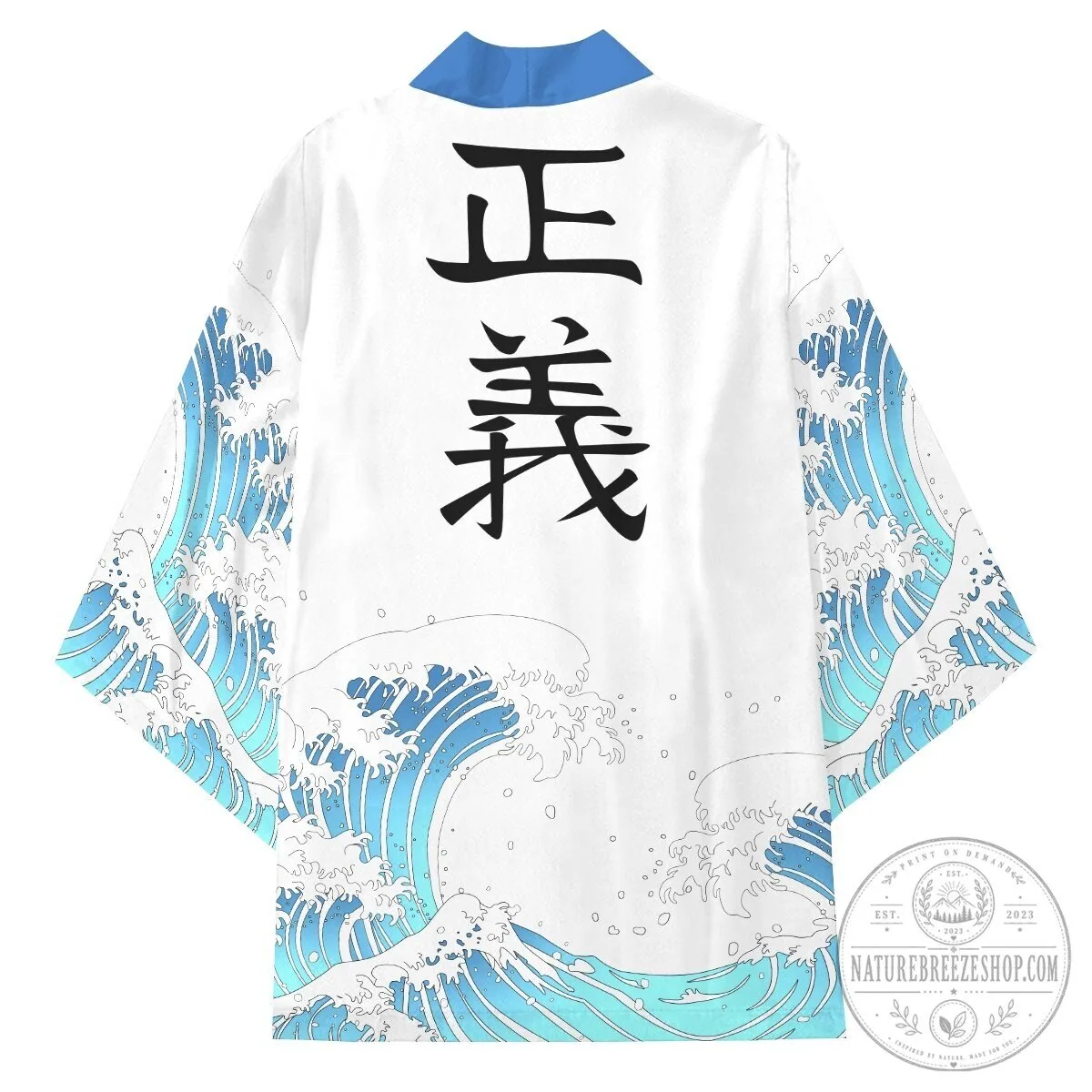 One Piece Marines Japanese Waves White Kimono Robe 13 One Piece Marines Japanese Waves White Kimono Robe